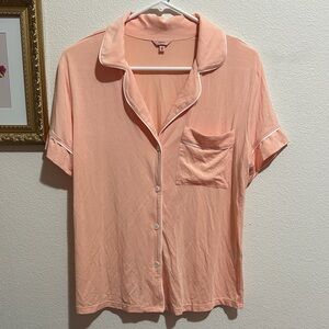 Eberjay Cozy Peach Button-Up Pajama Top